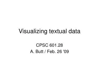 Visualizing textual data