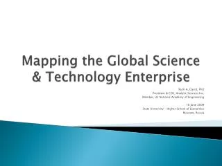 Mapping the Global Science &amp; Technology Enterprise