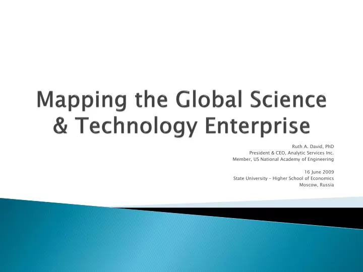 mapping the global science technology enterprise