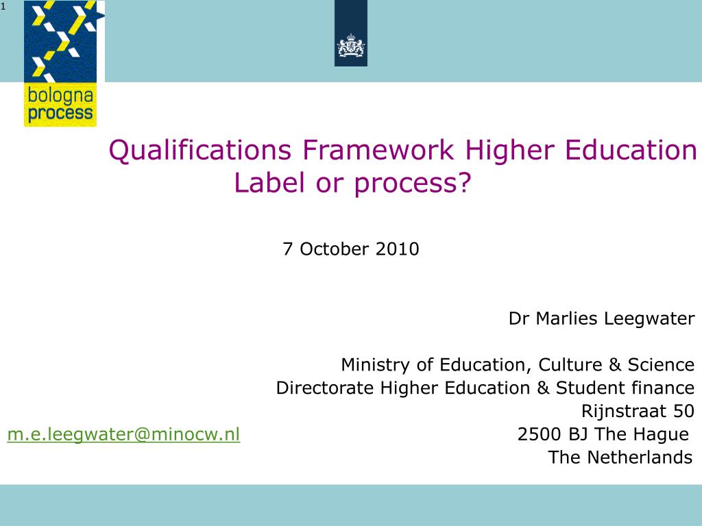 PPT - Qualifications Framework Higher Education Label or process ...