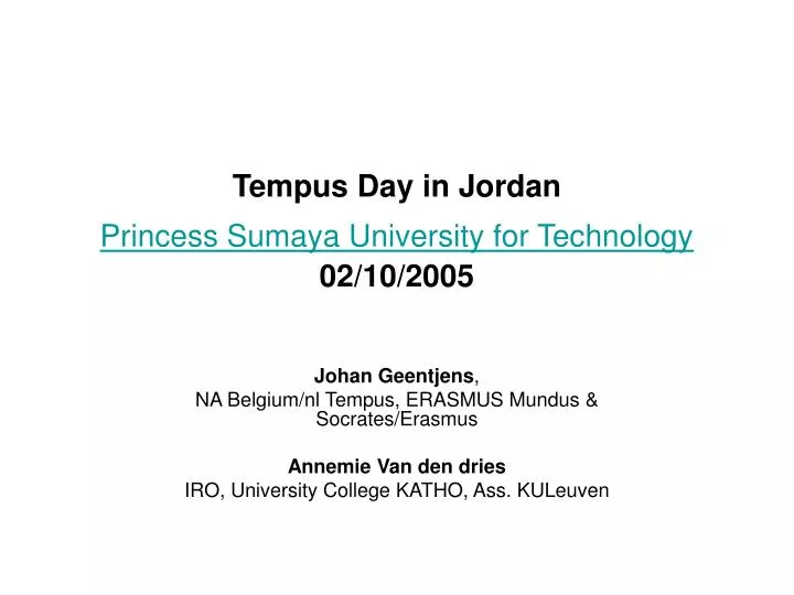 tempus day in jordan princess sumaya university for technology 02 10 2005