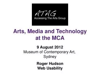 9 August 2012 Museum of Contemporary Art, Sydney Roger Hudson Web Usability