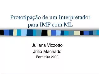 prototipa o de um interpretador para imp com ml