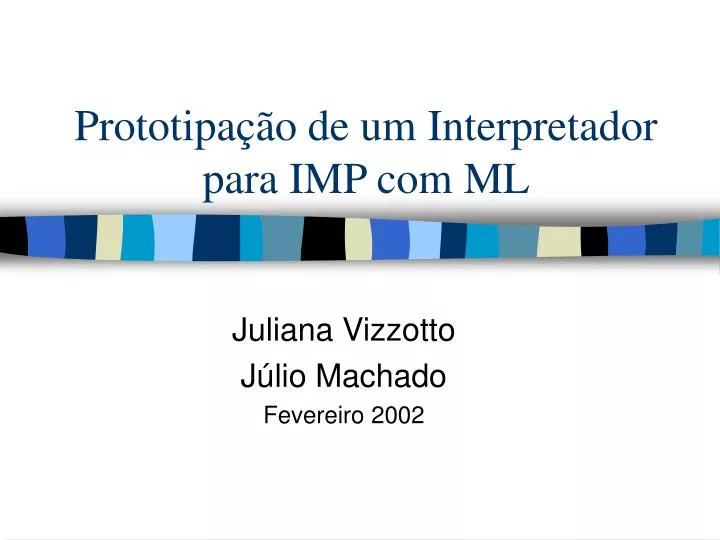 prototipa o de um interpretador para imp com ml