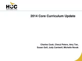 2014 Core Curriculum U pdate
