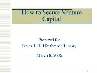 Prepared for James J. Hill Reference Library March 8, 2006