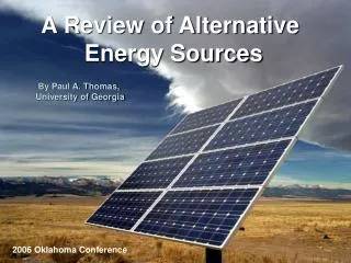A Review of Alternative Energy Sources