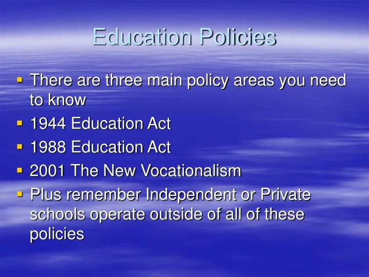 education policies