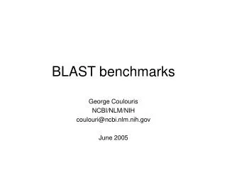 BLAST benchmarks