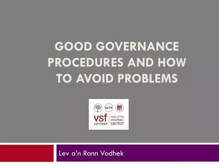 good governance procedures and how to avoid problems