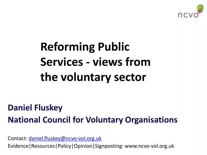 reforming public services views from the voluntary sector