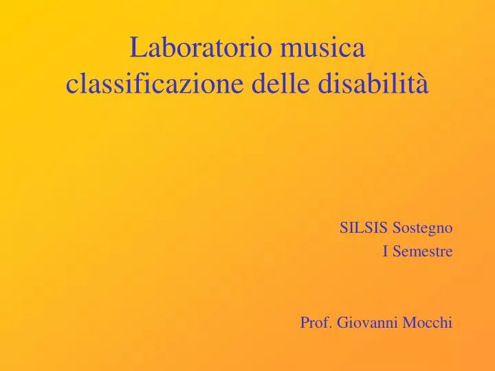 laboratorio musica classificazione delle disabilit