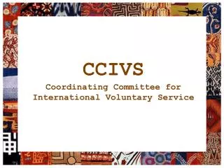CCIVS Coordinating Committee for International Voluntary Service
