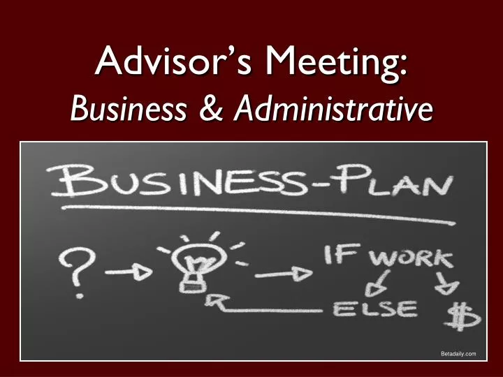 advisor s meeting business administrative