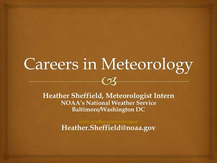 careers in meteorology