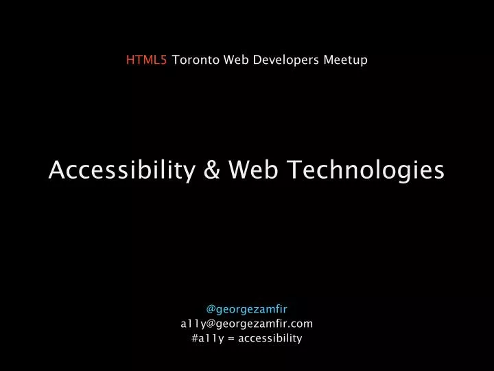 accessibility web technologies