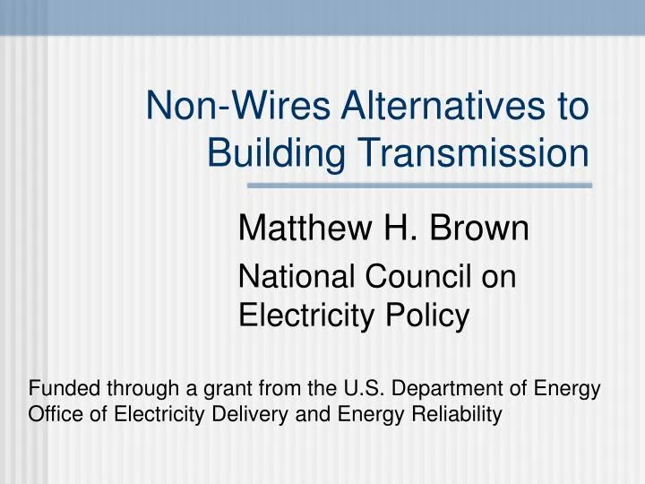non wires alternatives to building transmission