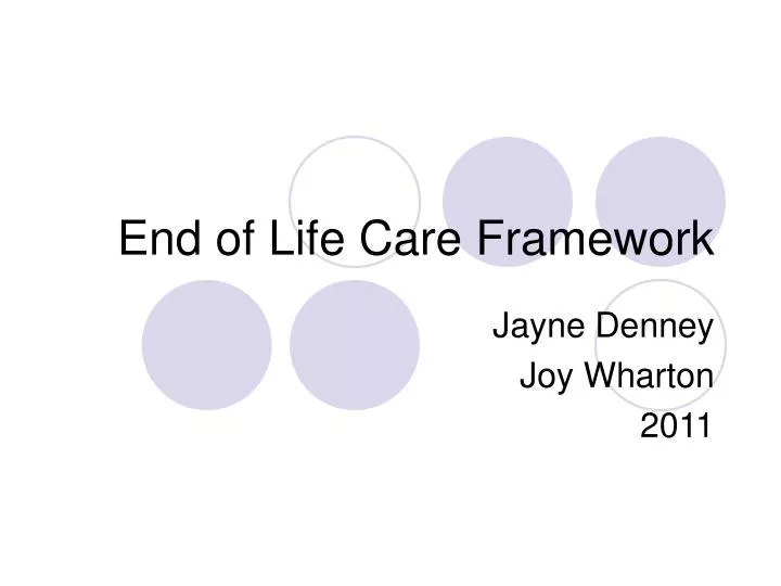 end of life care framework