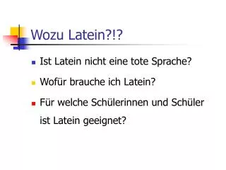 wozu latein