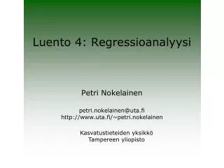 luento 4 regressioanalyysi