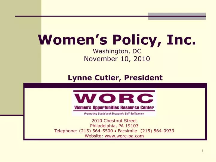 women s policy inc washington dc november 10 2010