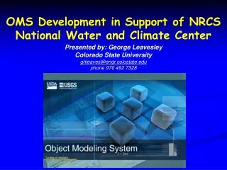 OMS Development in Support of NRCS National Water and Climate Center