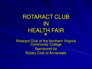 ROTARACT CLUB IN HEALTH FAIR