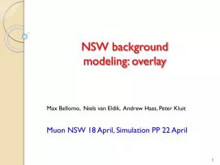 NSW background modeling: overlay