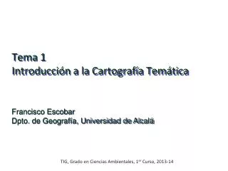 tema 1 introducci n a la cartograf a tem tica