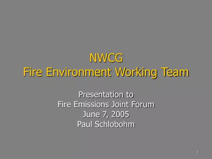 nwcg fire environment working team