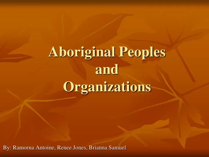 aboriginal peoples and organizations