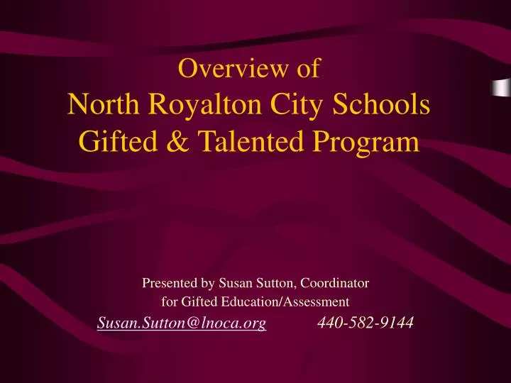 overview of north royalton city schools gifted talented program