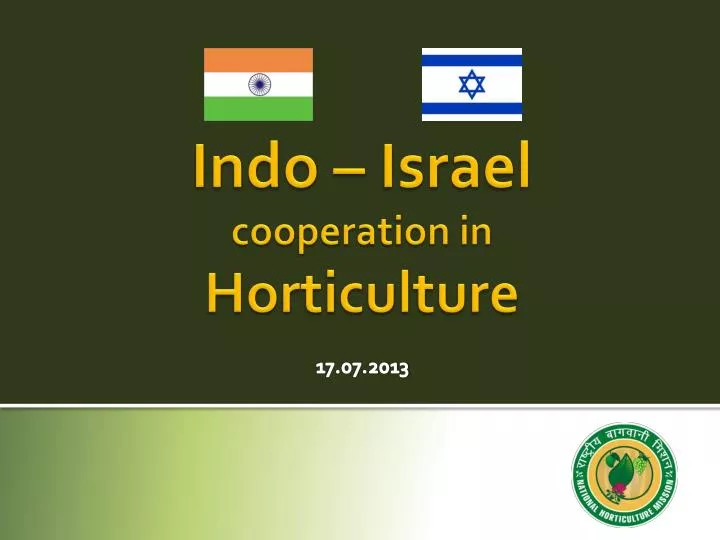 indo israel cooperation in horticulture