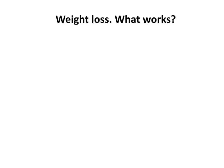 weight loss what works
