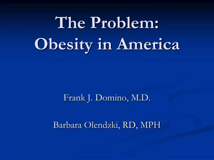 the problem obesity in america