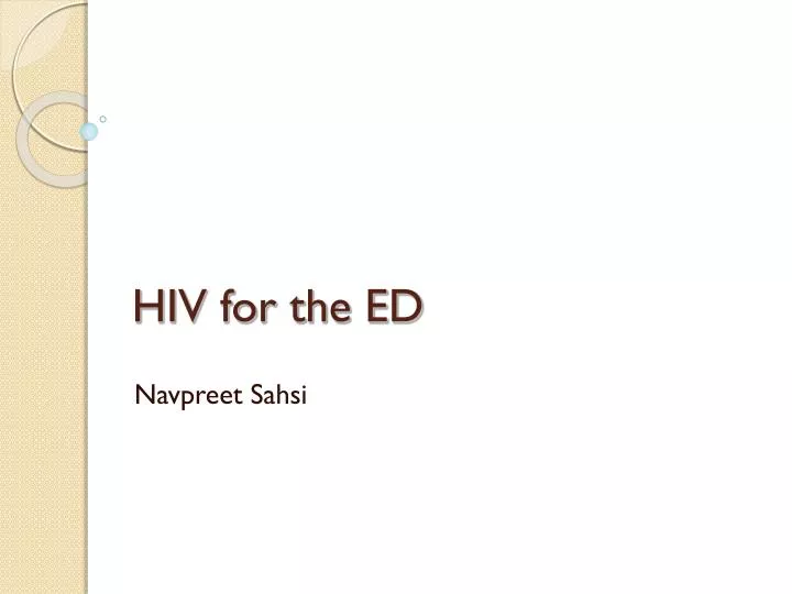 hiv for the ed
