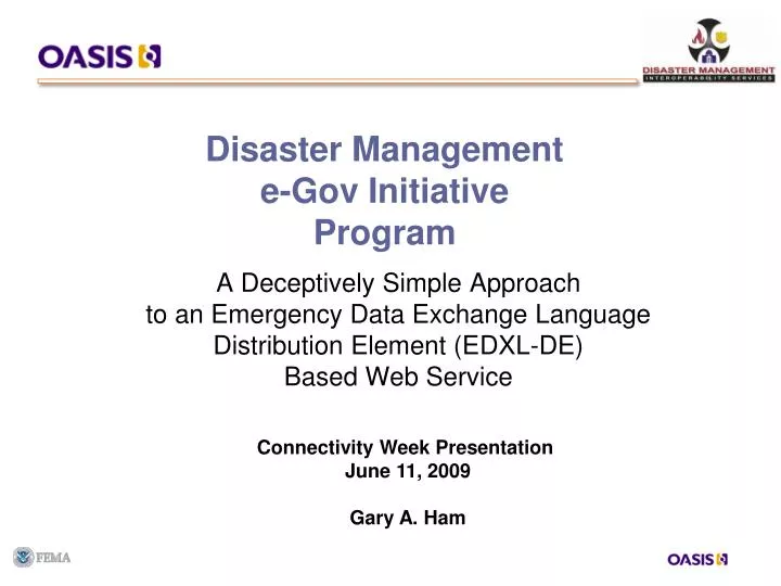 disaster management e gov initiative program