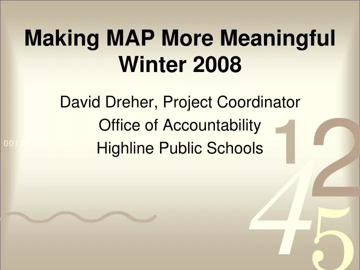 making map more meaningful winter 2008