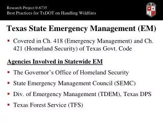 Texas State Emergency Management (EM)
