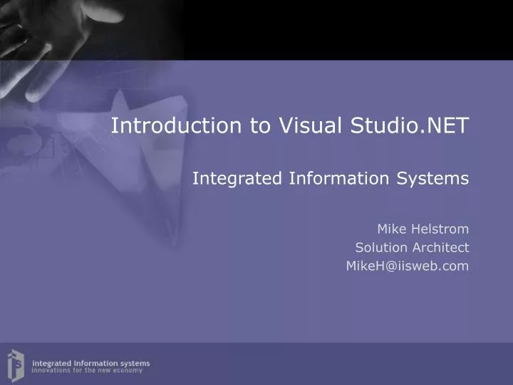 introduction to visual studio net integrated information systems