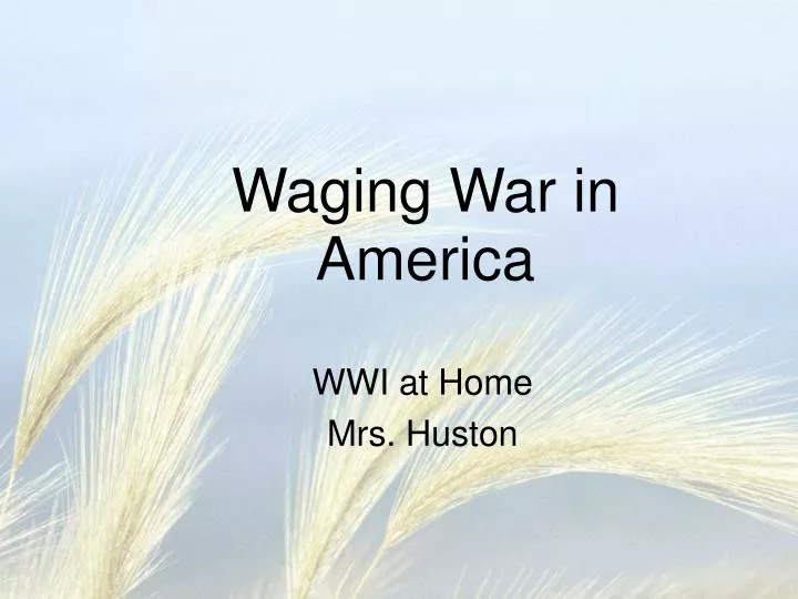 waging war in america