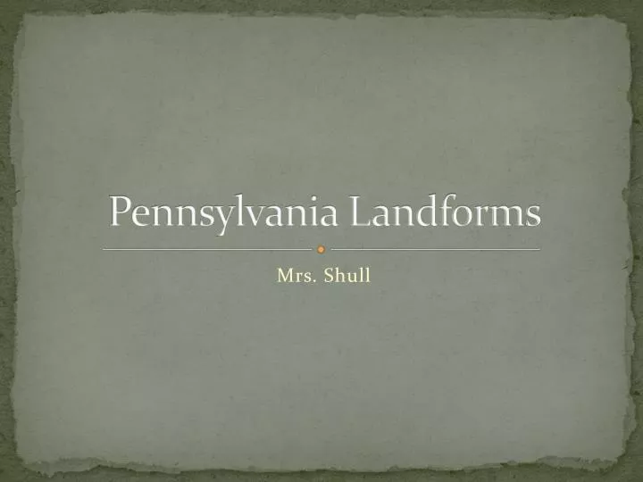pennsylvania landforms