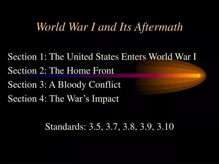 world war i and its aftermath