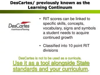 DesCartes/ previously known as the Learning Continuum