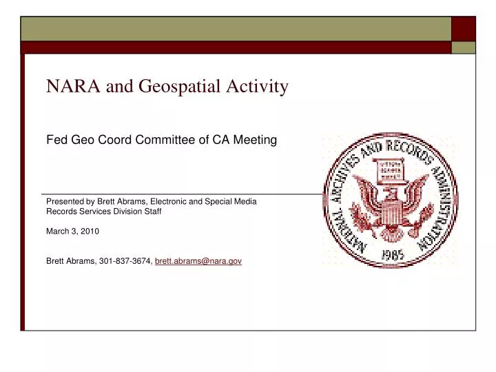 nara and geospatial activity