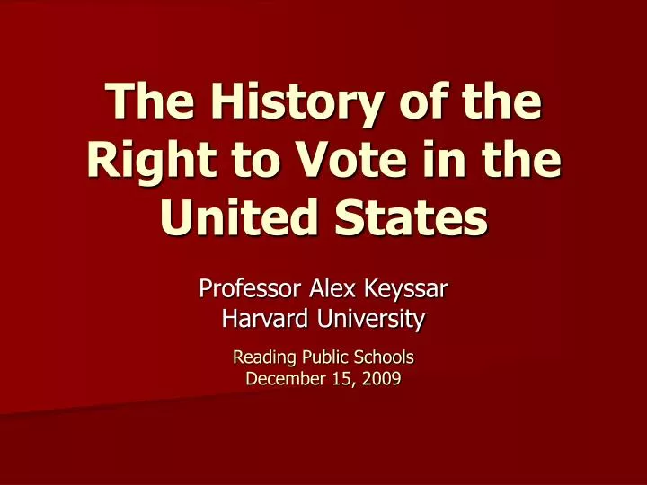 the history of the right to vote in the united states