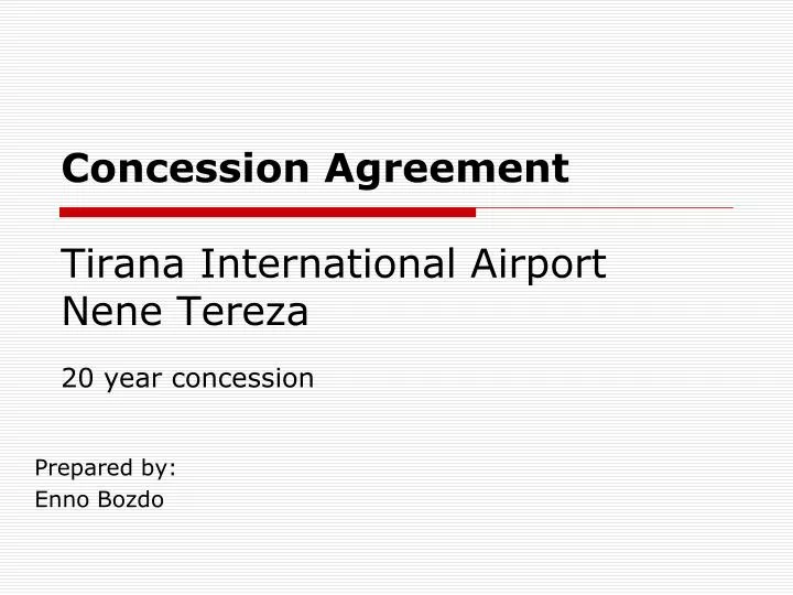 concession agreement tirana international airport nene tereza