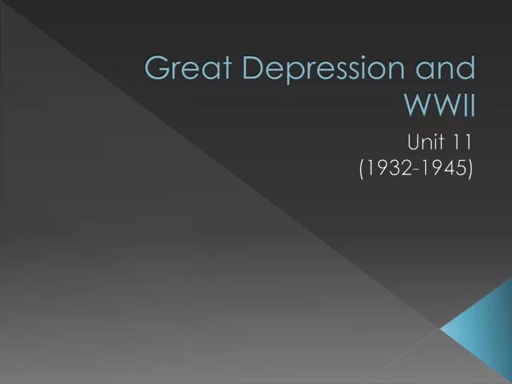 great depression and w wii