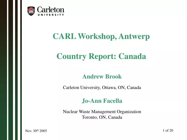 carl workshop antwerp country report canada