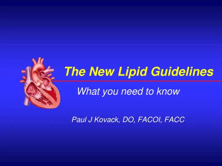 the new lipid guidelines